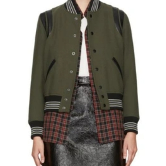 Authentic Yves Saint Laurent olive teddy varaity jacket - Picture 4 of 7